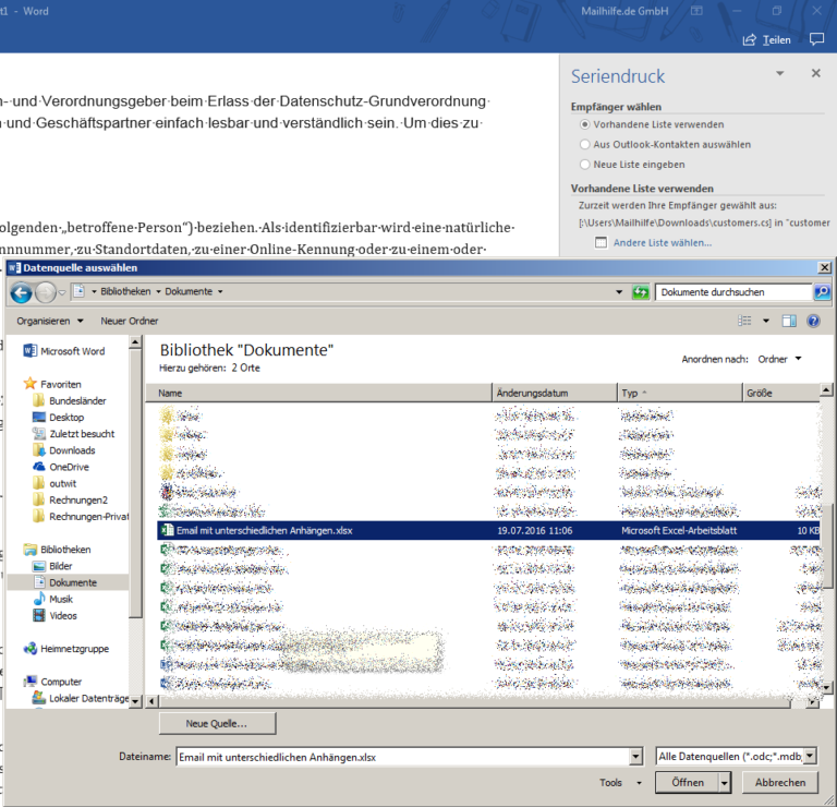 attachments on mail merge toolkit